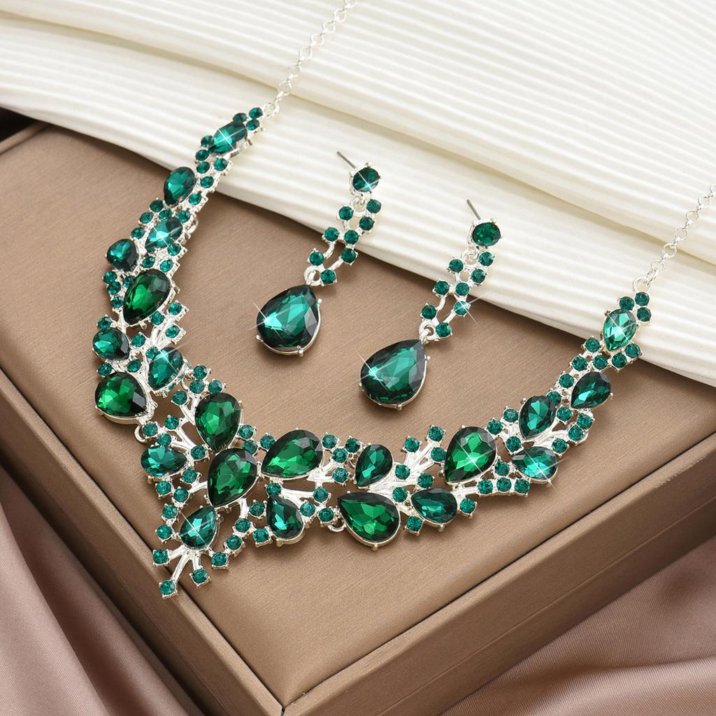 3ks Dámská Módní Lehká Luxusní Prémiová Kuželová Kapka Vody Květinový Náhrdelník Náušnice Zirkonová Sada Svatba Párty Festivalový Dárek