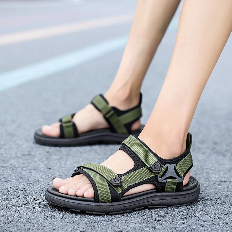 Sandals men's summer new trend outdoor breathable personality casual soft sole Velcro beach men's slippers