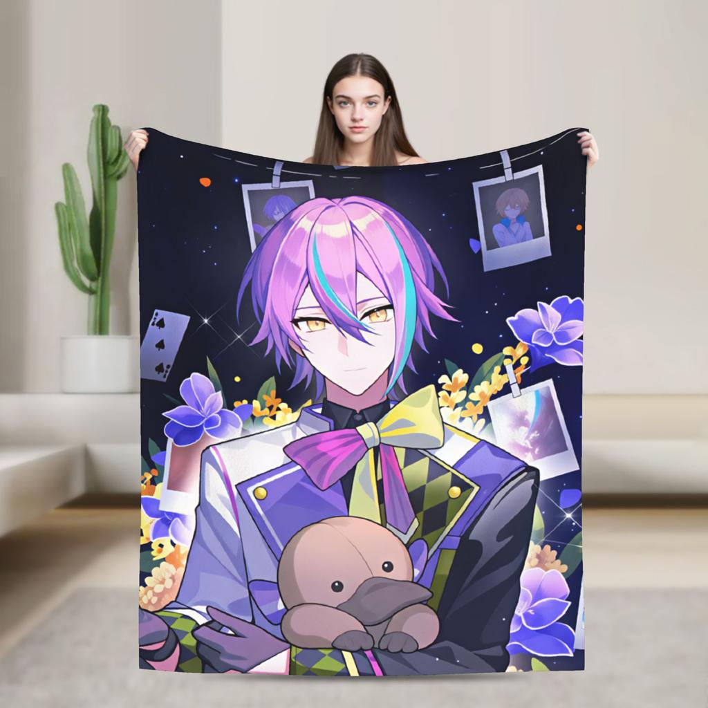 Kamishiro Rui Blanket Warm Graphic Plush Throw Blanket For Outdoor Travel Flannel Bedspread Bed Cover