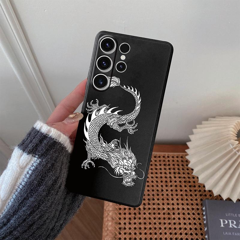 

Мягкий силиконовый черный чехол с рисунком Line Chinese Loong для Xiaomi Redmi Note 13 Pro Samsung A55 A35 M35 S24 iPhone Camera Защитный противоударный чехол iPhone 15 Plus