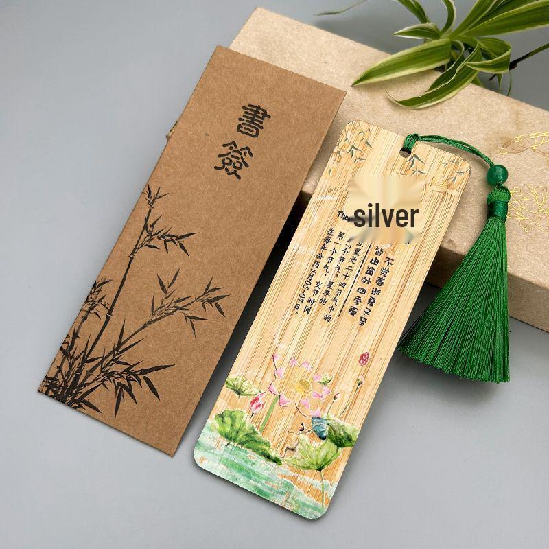 Handmade Bamboo Bookmark & Plaque: 24 Solar Terms Festival Gift