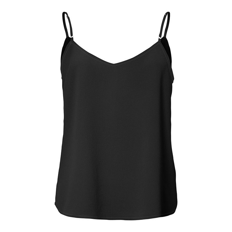 Top fin à bouton sans manche uni Femme ONLY