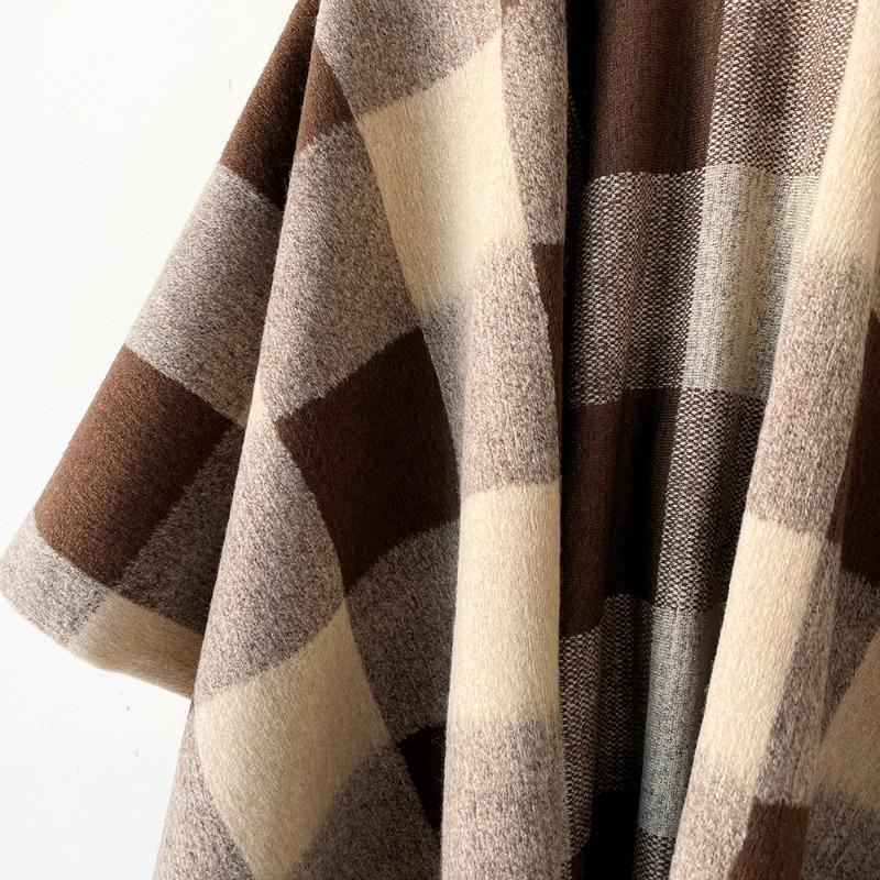 Classic Light Luxury Plaid Scarf Large Shawl High-end Plaid Double-sided Cape Cape Autumn and Winter Warm Scarf