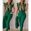 Print Summer 2 Fashion Piece Set Women Casual Button Flying Sleeve Shirt Pants Suits Female Vneck Top High Waist Pants Outifits