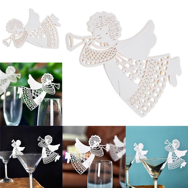 Hot Flying Angel Name Place Card For Wedding Party Table Wine Glass Decoration
