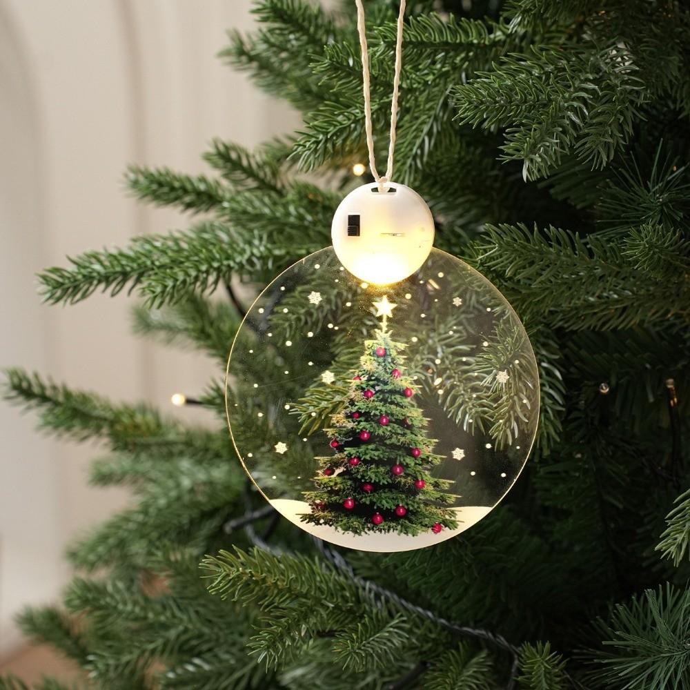 Acrylic Illuminated Christmas Ornaments Battery Powered Festive Decorations Christmas Decoration
