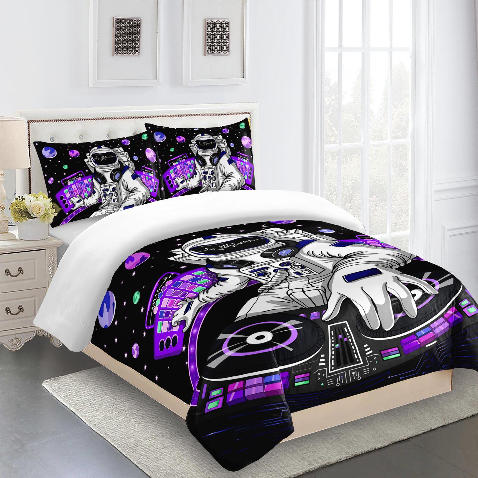 

Bedding Set Astronaut Printed Pattern Duvet Cover Kids Adult Bed Set Room Decor Individual Pillowcase, Duvet Cover or Set 135*200cm&Sham