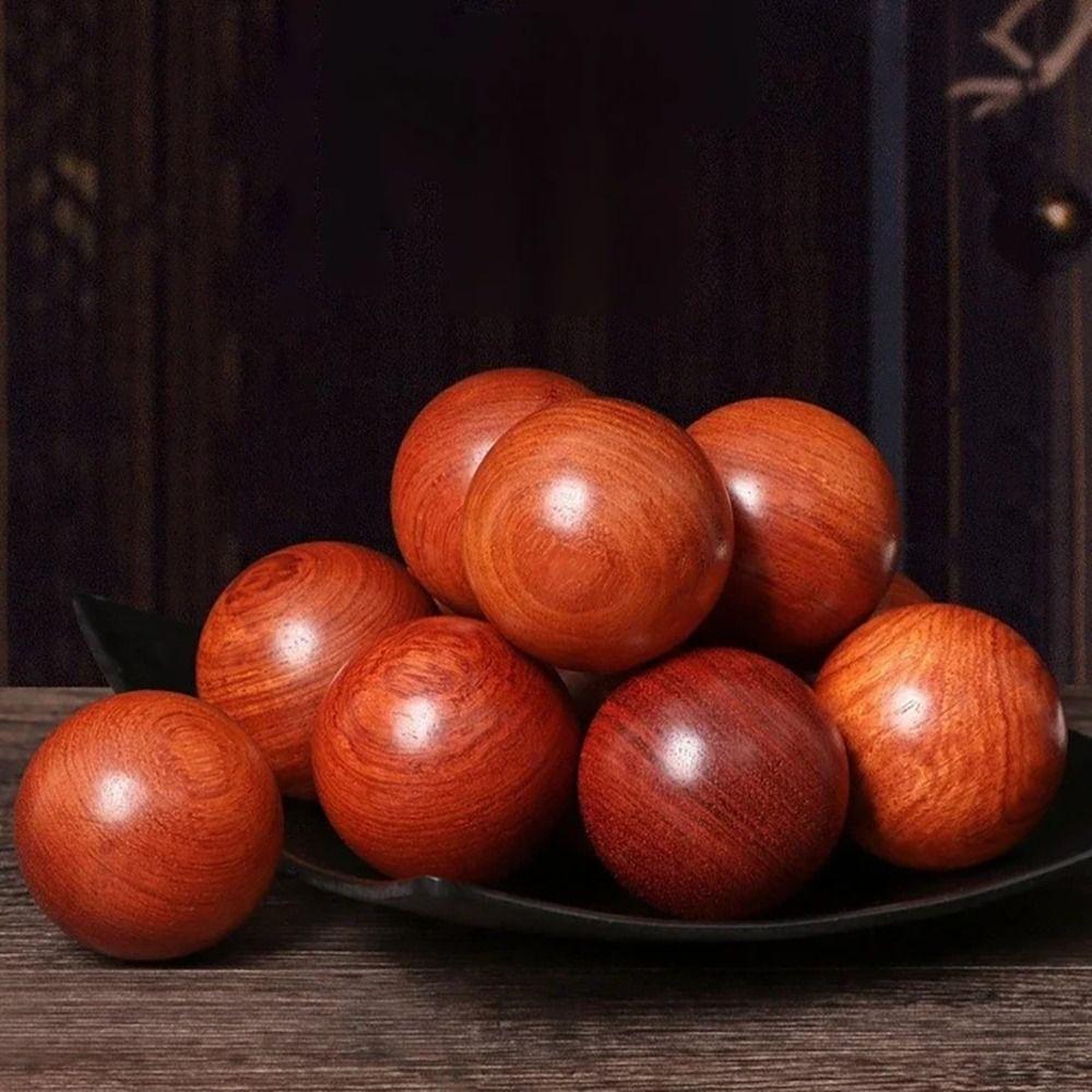 2Pcs Wooden Baoding Balls Massage Hand Exercise Massage Balls Stress Ball  Health Therapy