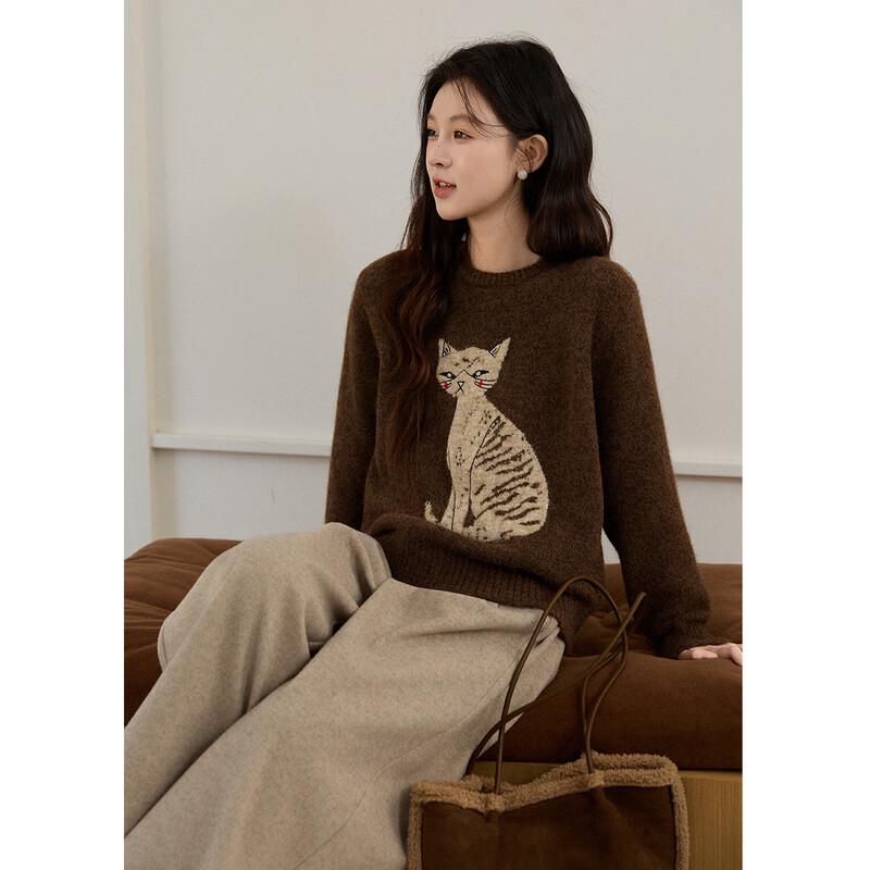 Mixiu Women's Retro Jacquard Sweater