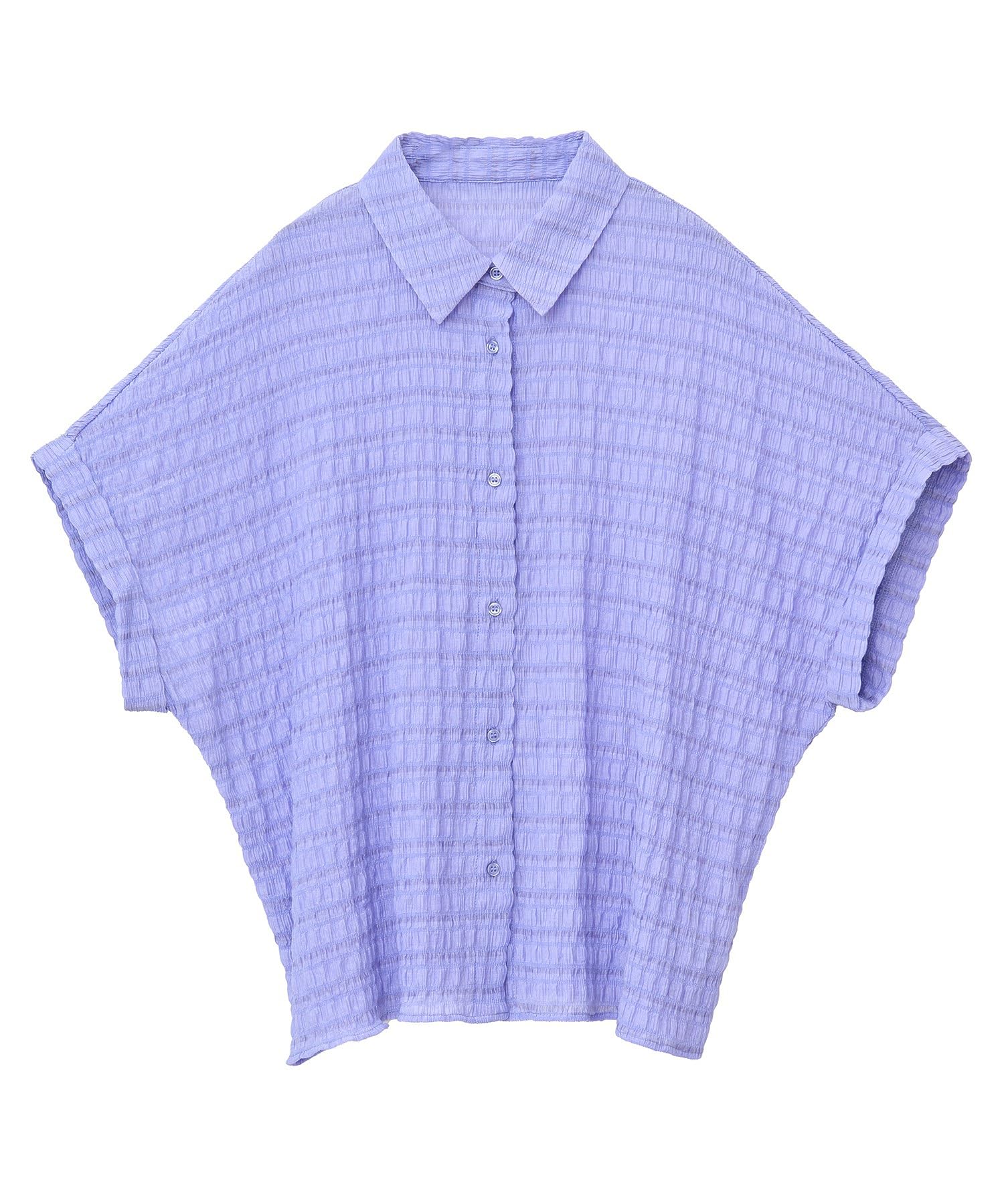 

Green Parks Casual Sheer Shirred French Sleeve Shirt Women s фиолетовый