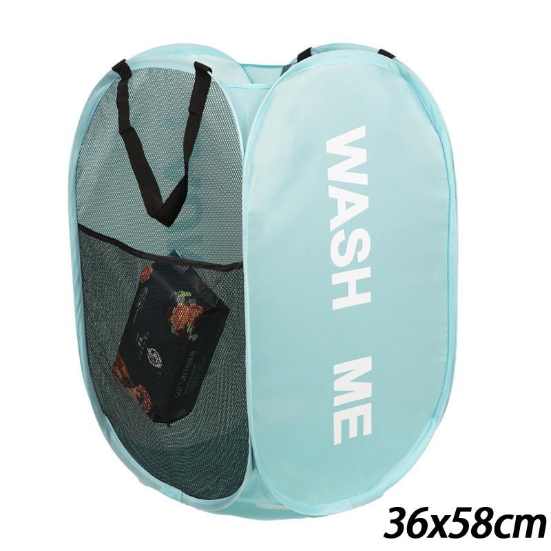 Portable Mesh Pop Up Laundry Hamper Wide Opening Breathable Collapsible Space-Saving Laundry Basket
