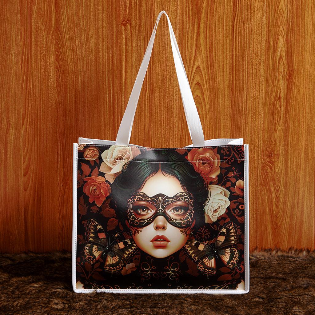 

Skull Gothic Underarm Bag, PU Leather, Retro, Printed, Large Capacity, Casual, Commuter, Shoulder Bag, Women s Bag, Stocking stuffers