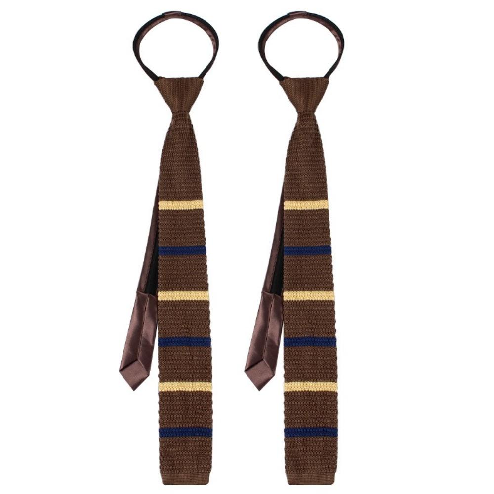 Gestreifte Strickkrawatte Reißverschluss Automatischer Reißverschluss Krawatte Bekleidungszubehör