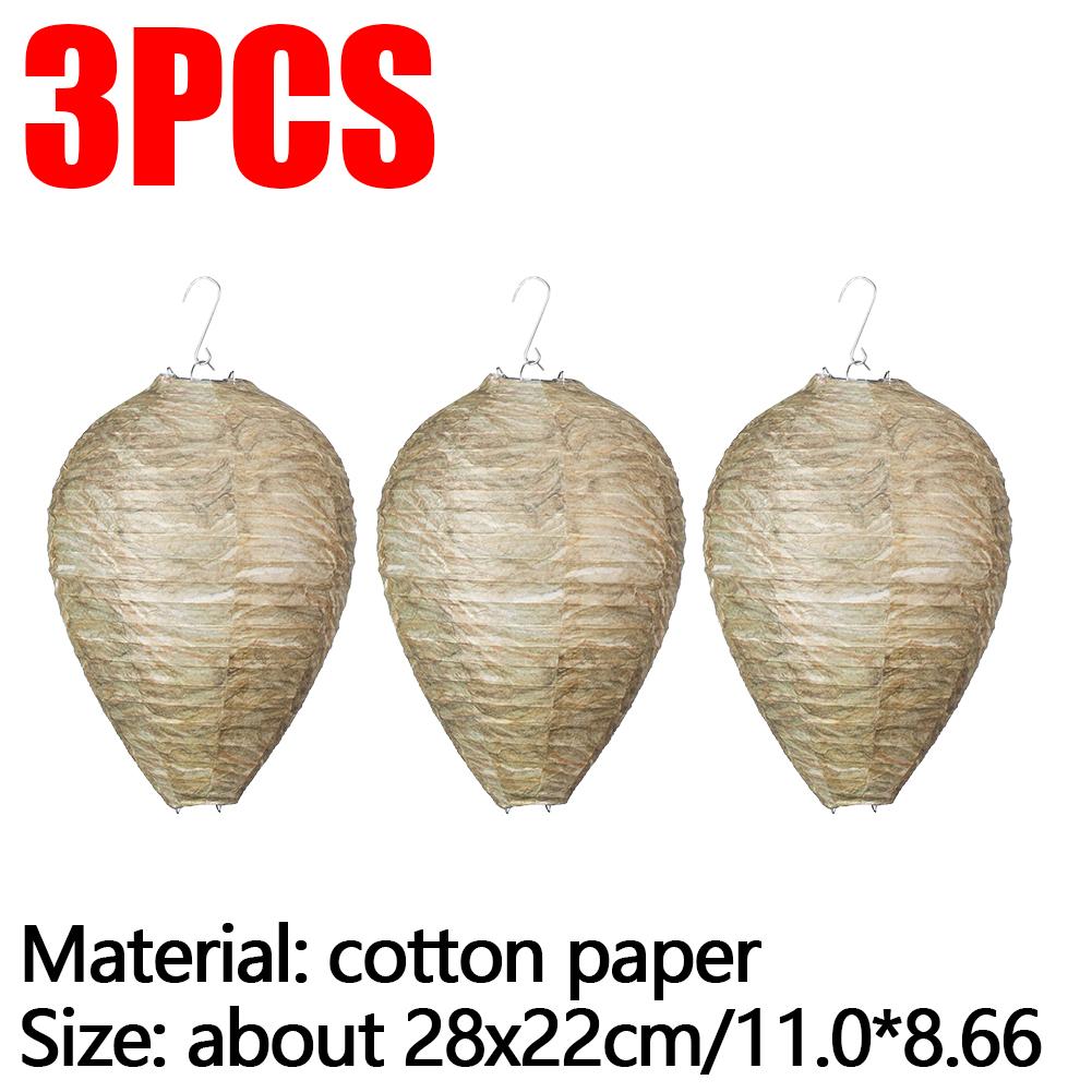 5-1 Stück Hängende Wespennest-Attrappe Außen Wasserdicht Falsches Wespennest Attrappe Nest Attrappe Hornissen Insekten Papier Vertreiben Bienenstock Laterne