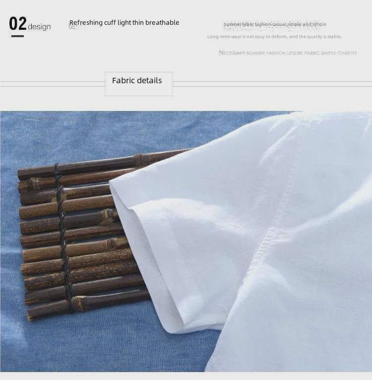 Men's Retro Japanese Linen White Lapel Short Sleeve Shirt