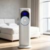 Mesh Grille Touch Buttons Freestanding Air Cooling Unit Fan Cylindrical Body