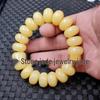 Imitation Beeswax Abacus Bead Bracelet with Amber Clasp