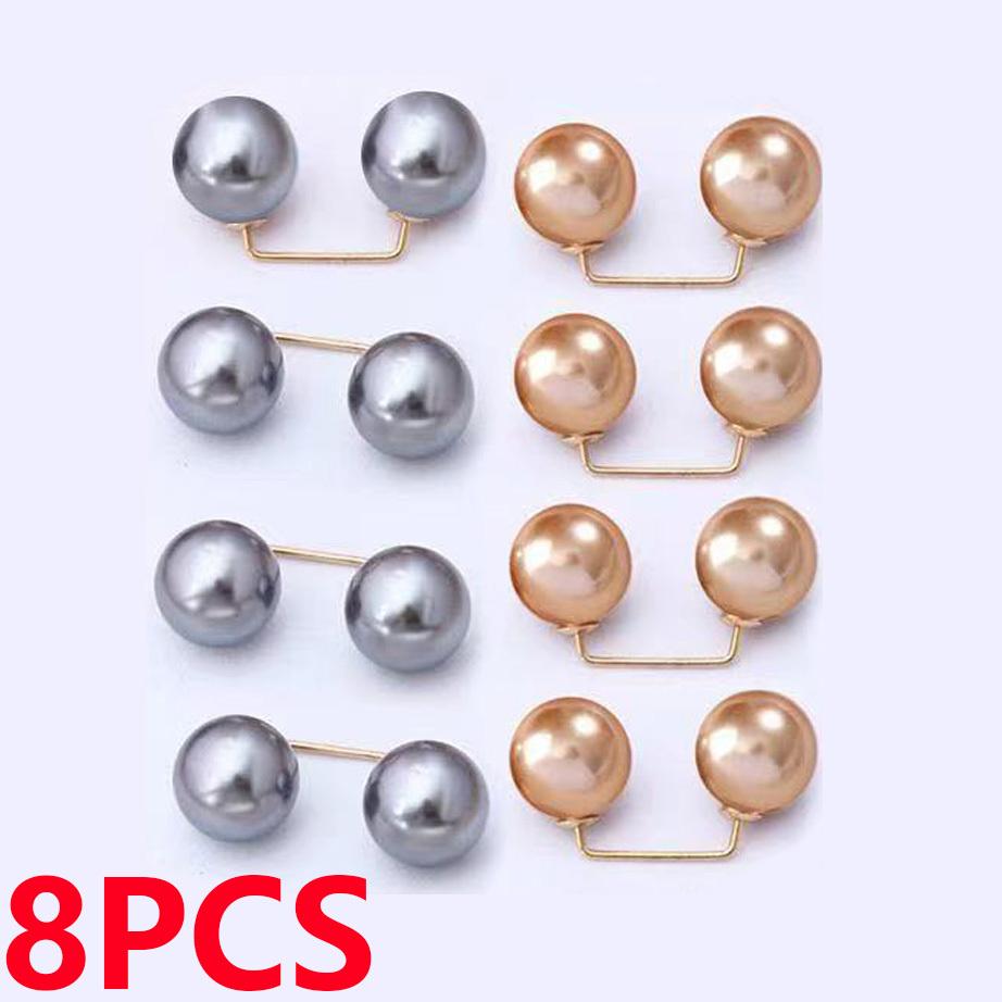 Dobbel Faux Pearl Lady Brosje Dress Jakke Cardigan Pin Spenne Enkel Elegant Faux Pearl Brosjer Utsøkt motesmykkedekorasjon