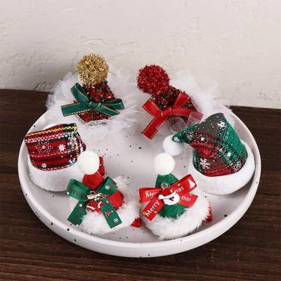 Santa Claus Snowflake Red Barrette Christmas Costume Dress Up Children Hair Clip Korean Hair Accessories Christmas Hat Hairpin