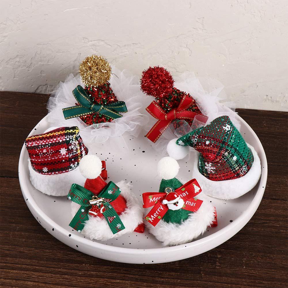 Claus Korean Hair Accessories Christmas Hat Hairpin Children Hair Clip Christmas Costume Dress Up