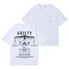 Guilty Letter Justice Scale Back Printed Tshirt Unisex Dark Gothic Graphic Tee Streetwear Cotton Oversized Unisex Short Sleeve