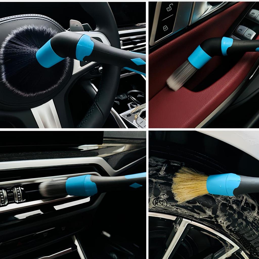 Ultra-Soft Bristle Brush for Car Crevice, Wheel, Tire, & Vent Cleaning – Gentle, Scratch-Free Dust Removal Tool