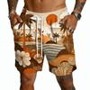 Pantalones Cortos Casuales Ligeros para Hombre con Cordón Secado Rápido Tiro de Cinco Pulgadas Cintura Elástica Diseño Estampado Hawaiano para Actividades al Aire Libre