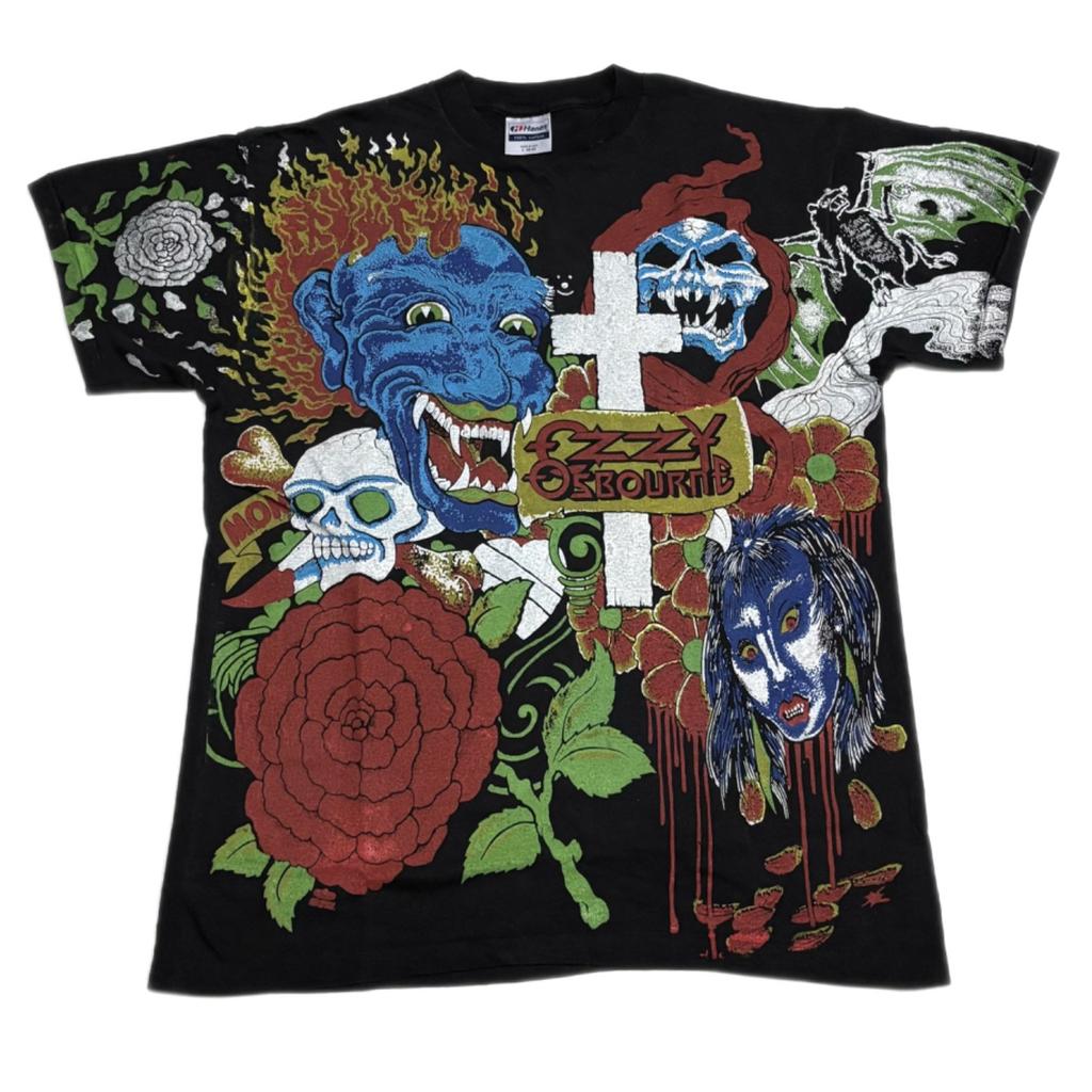 Vintage Ozzy Osbourne AOP Tattoos Concert 1992 Sz.L Single Stitch Shirt REPRINT Unisex T-Shirt