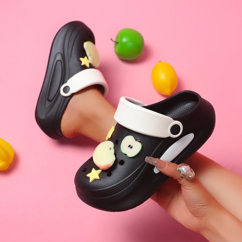 

Fashion 2025 Summer New Closed Toe Women s Sandals Platform mixed Colors Slip on Appliques Sandals Outdoor Casual Light Beach Slippers 40 чёрный