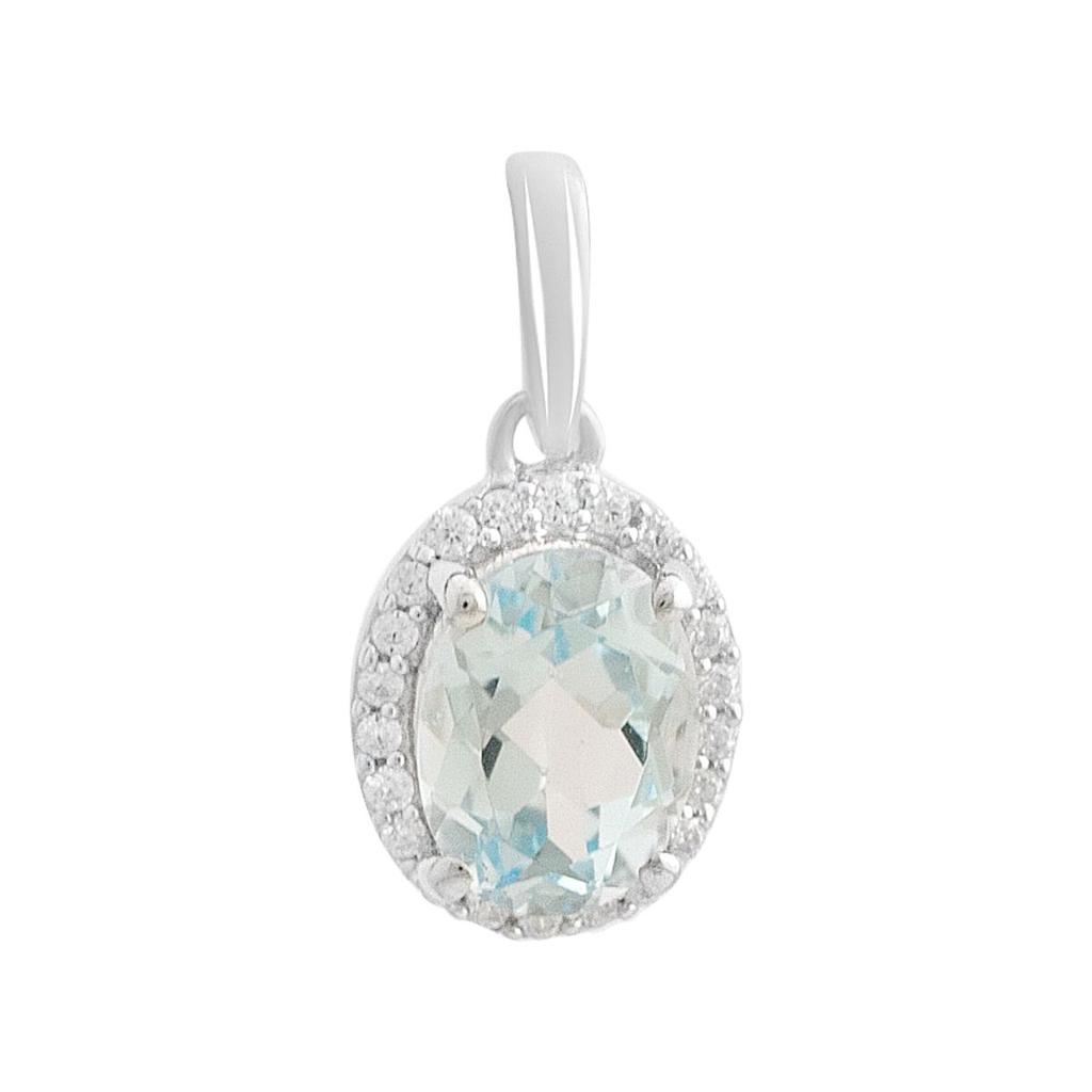 Серебряная подвеска с топазом 1.633ct, фианитами (2212362)