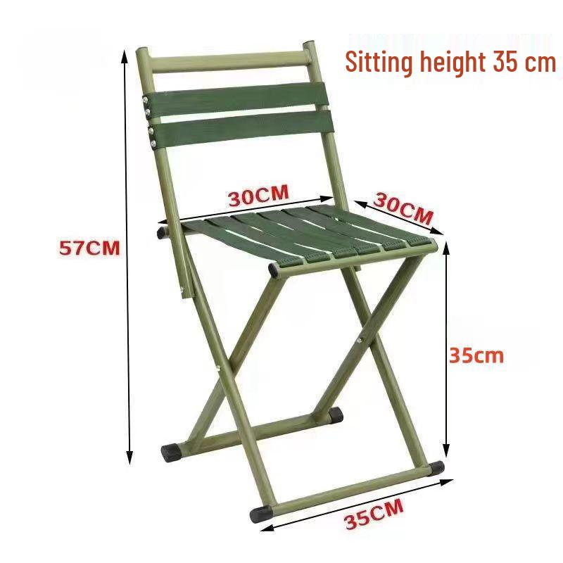Compact Outdoor Folding Chair with Backrest - Portable for Fishing, Travel, and Street Stalls