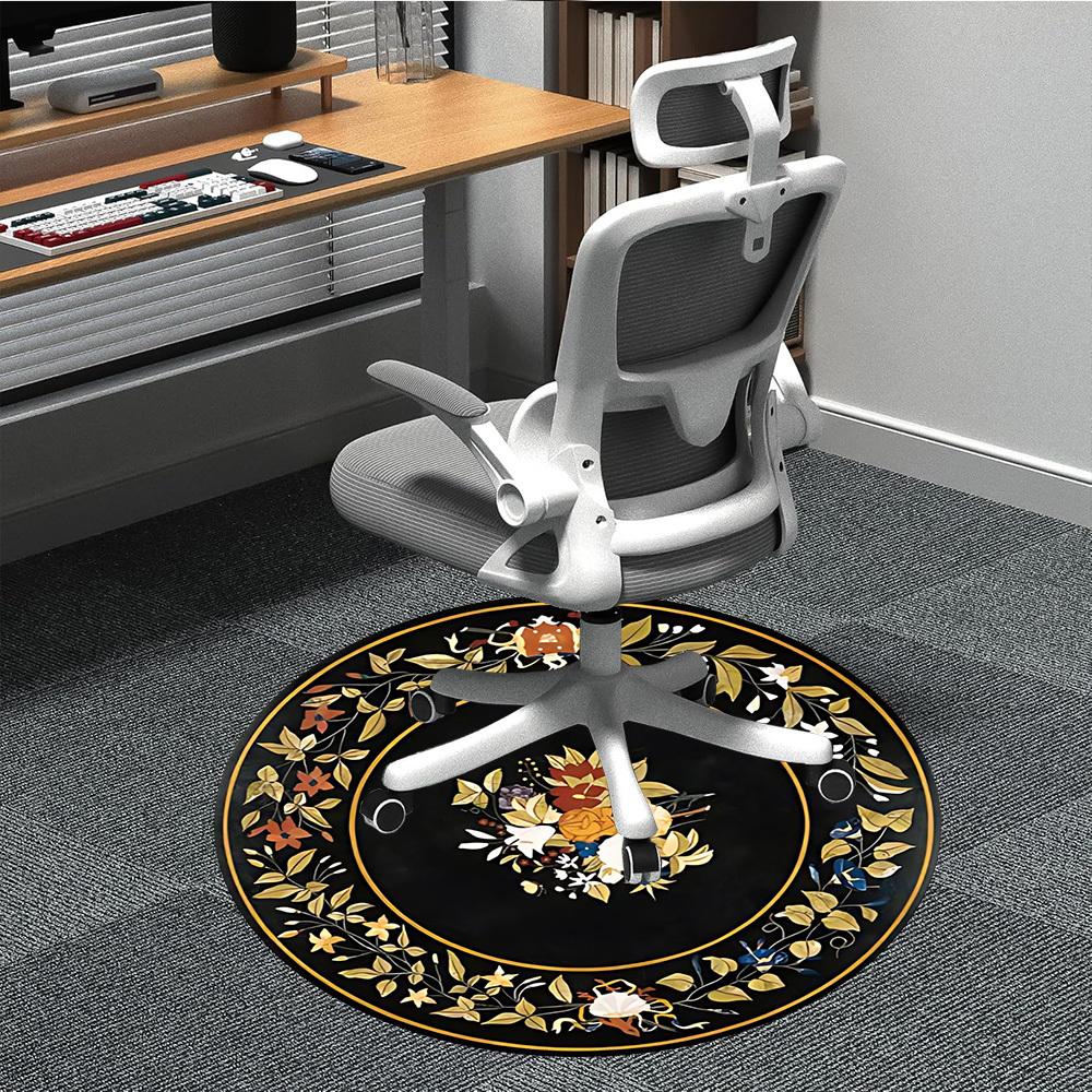 

1PC Floral Decorative Chair Carpet for Office Non-Slip, Lightweight, Machine Washable Rug for Office, Sleeping, Room - Holiday Decoryy251009085 80cm by 80cm