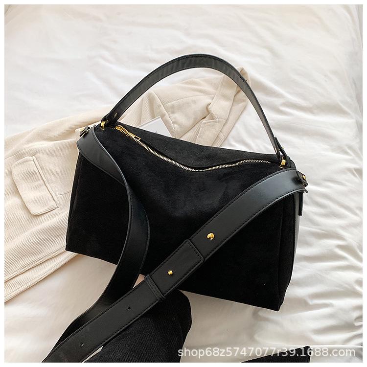 PU Suede Tote Bag Women's 2025 Spring Lazy Style One-shoulder Armpit Bag European and American Retro Commuter Crossbody Bag