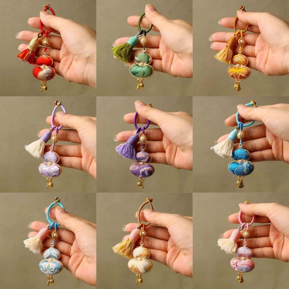 Blessing Brocade Gourd Pendant Good Luck Hanging Ornaments Spring Festival Gourd Key-chain  Gifts