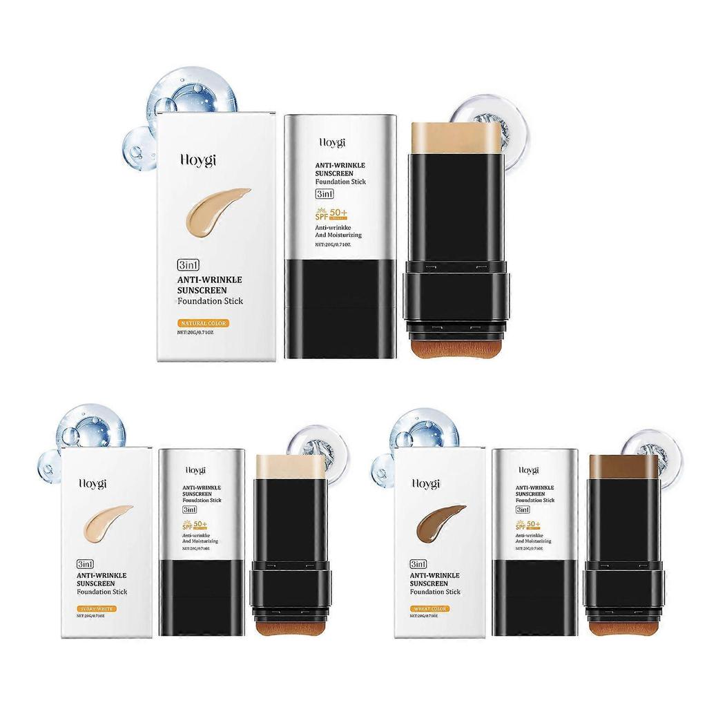 Natural Color 20g Moisturizing Foundation Stick: Lightweight, Moisturizing, Brightening, Portable, Matte, Sheer, Suitable for Oily and Dry Skin. Less
