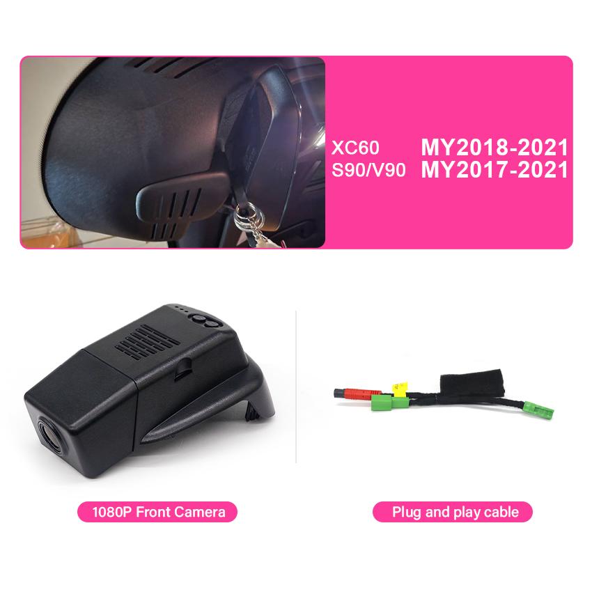 Dash Cam For Volvo XC40 XC60 XC90 S60 V60 S90 V90 V40 S80 XC70 Polestar 2 Car Dvr HD Camera WiFi Driving Recorder Auto Parts