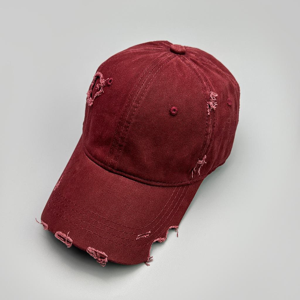 Solid Color American Hole Wind Baseball Cap Men'S And Women'S Sunshade Side Gap Street Cap