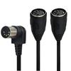 Y Splitter DIN 5Pin Male to Two 5Pin Female Adapter Cable Compactly Design for Professional Audios Equipment Amplifiers