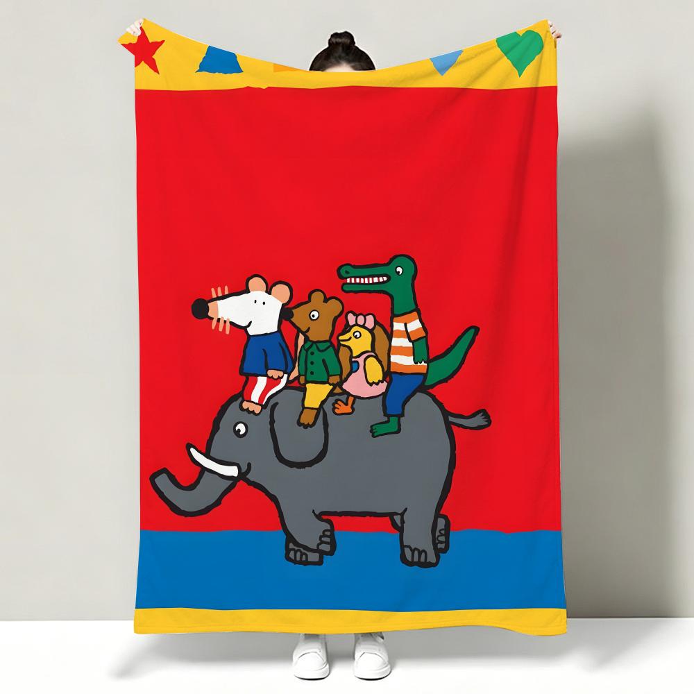Cartoon M-Maisy M-Mouse Throw Soft Warm Flannel Throw Blanket, Multi-use for Sofa Bed Office Nap