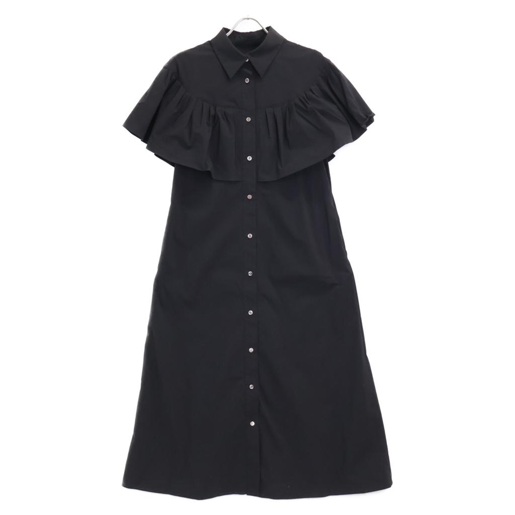 Adore 531-2140312 Black Cotton Nylon Gather Cape Shirt Dress Dress 38 blackUsed