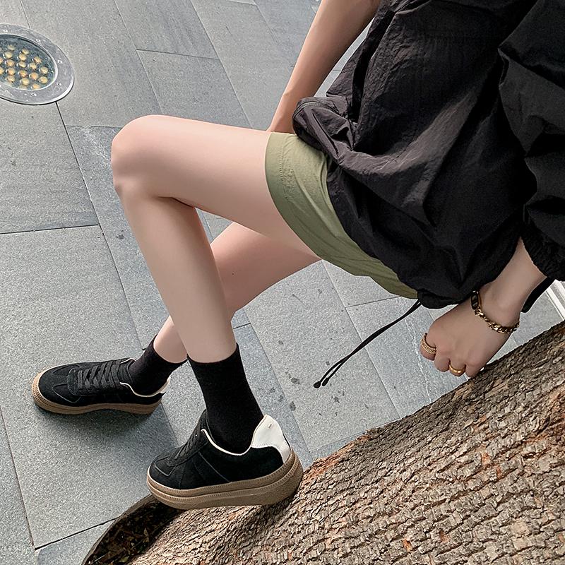 Frühlings-Turnschuhe aus Rindsspaltleder, Plattform, gemischte Farben, Schnür-Damen-Freizeitschuhe