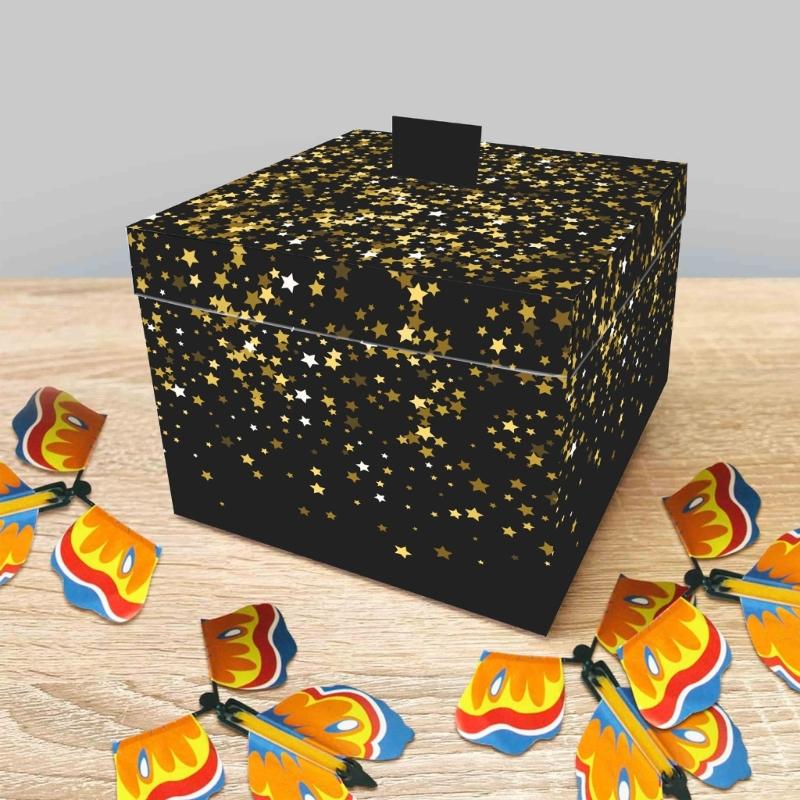 Explozivní krabička s motýly Motýlí dárková krabička Krabička se překvapením s létajícími motýly pro narozeninové dárky a párty drobnosti