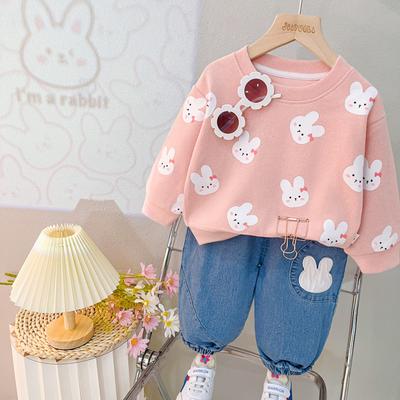 Spring And Autumn Style Children's Sweatshirt Cartoon Children's Clothing Two-piece Set
