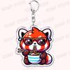 Hot Red Panda Eating Ramen Keychains for Accessories Cant Hear You Im Gaming Keyrings Jewelry Fans Friends Gifts