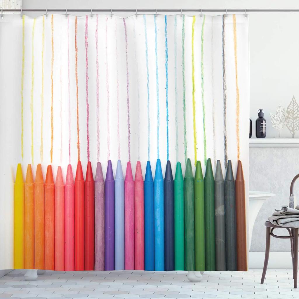 Splashing Graffiti Shower Curtain Fluid Rainbow Color Paint Style Polyester Waterproof Fabric Bath Curtains For Art Home Decor