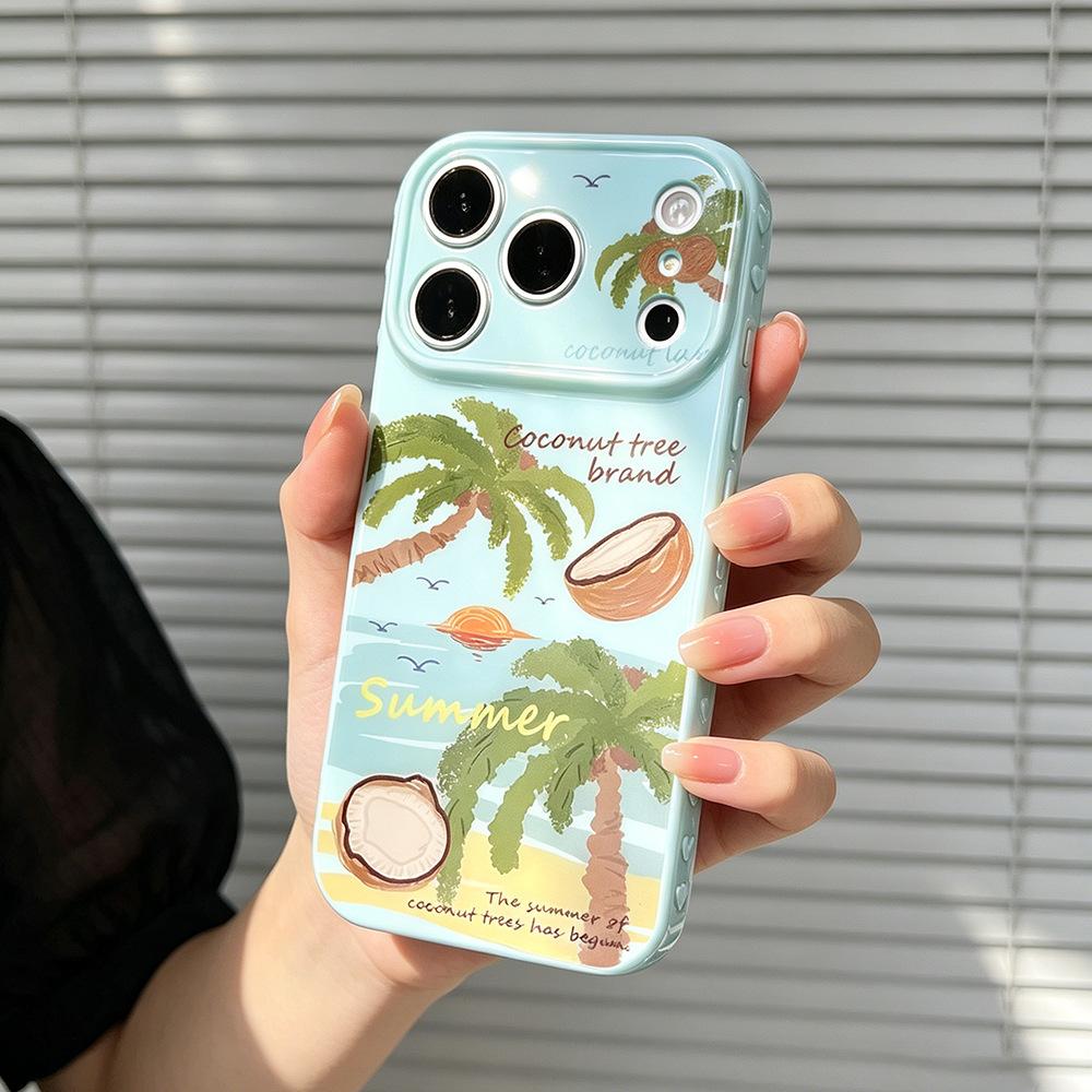 Summer coconut tree is suitable for iPhone17PM mobile phone case, anti-drop Apple 16/15Pro new 17 protective case idea