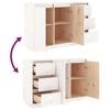 Vidaxl Cabinet, White, 111X34X75 Cm, Solid Pine Wood