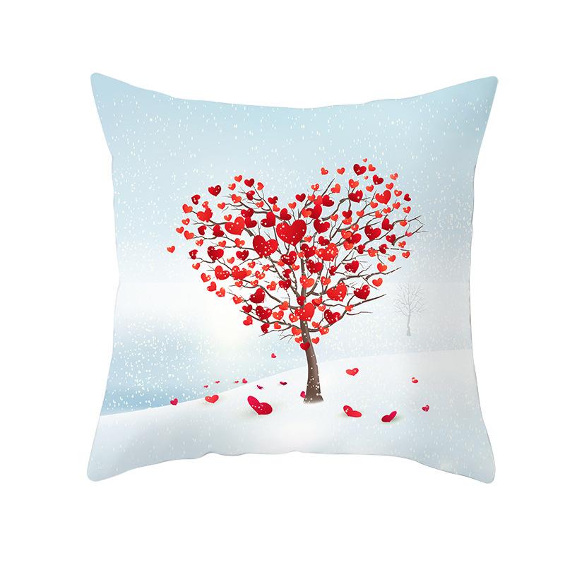 Valentine's Day Love Tree Series Peach Skin Pillowcase Valentine's Day Sofa Pillowcase Home Fabric