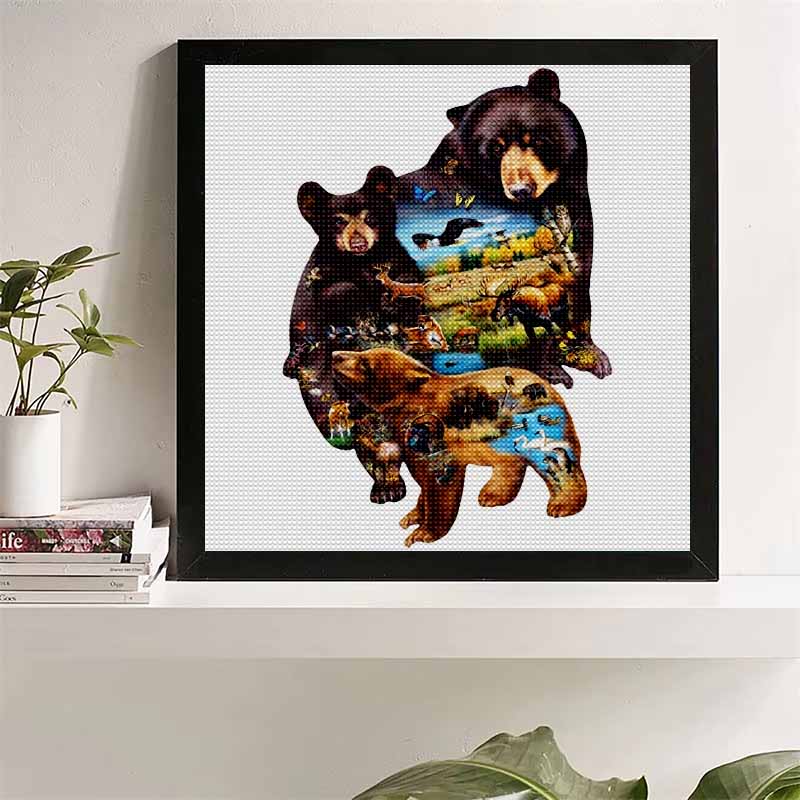 

New Arrival 5D DIY Full Circle Diamond Painting Bear Embroidery Cross Stitch Home Decor Gift 20x20cm
