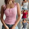 Spring 2025 Summer European and American Cross-Border Foreign Trade Women Clothes Leisure Slim Fit Knitted Solid Base Top Cami Women
